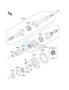 KAF 620 R [MULE 4010 TRANS4X4] (R9F-RAFA) RAF drawing DRIVE SHAFT-REAR