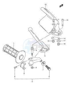 RMX250 (E28) drawing LEFT HANDLE LEVER