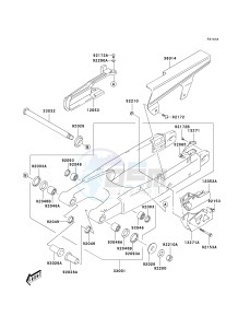 KLX 400 A [KLX400SR KLX400R] (A1-A2 A2 CAN ONLY) [KLX400SR KLX400R] drawing SWINGARM-- KLX400-A2- -