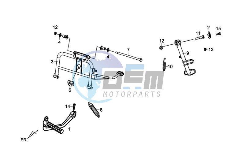CENTRAL STAND -SIDE STAND- KICKSTARTER PEDAL