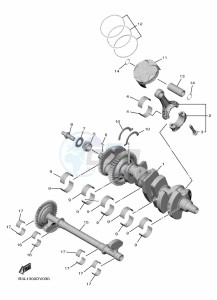 YZF1000W-B YZF-R1 (B3L9) drawing CRANKSHAFT & PISTON