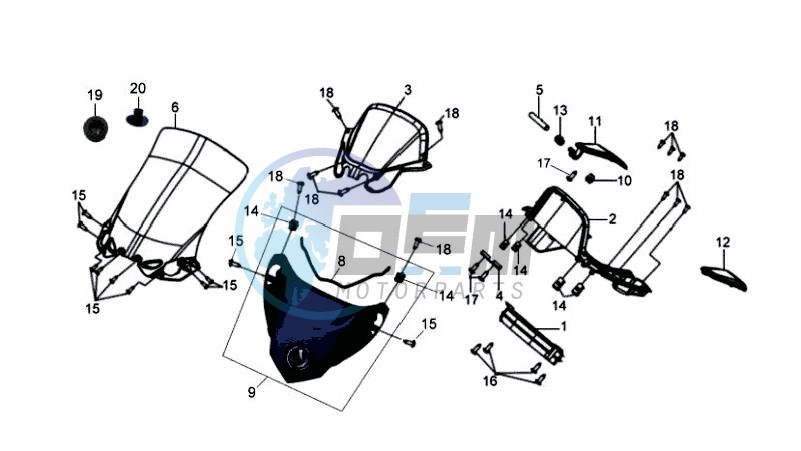 WINDSCREEN - HANDLEBAR COVER