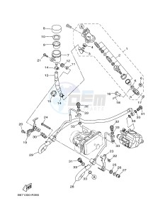 MTN1000 MTN-1000 MT-10 (B671) drawing REAR MASTER CYLINDER