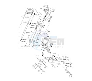 XT R BRA 125 drawing FRONT AND REAR SUSPENSION