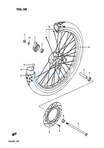 DR200 (E24) drawing FRONT WHEEL