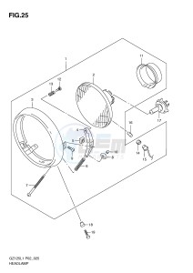 GZ125 (P02) drawing HEADLAMP (MODEL P19)