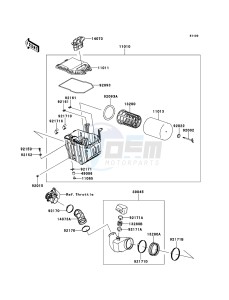 KFX450R KSF450BCS EU drawing Air Cleaner