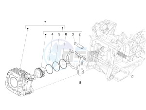 SPRINT 50 4T-3V E2 NOABS (NAFTA) drawing Cylinder-piston-wrist pin unit