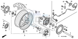 CBR1000RA9 France - (F / ABS CMF MME REP) drawing REAR WHEEL