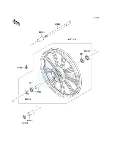 VN 900 C [VULCAN 900 CUSTOM] (7F-9FA) C8F drawing FRONT WHEEL