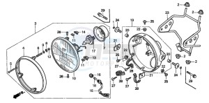 CB600F2 HORNET drawing HEADLIGHT (1)