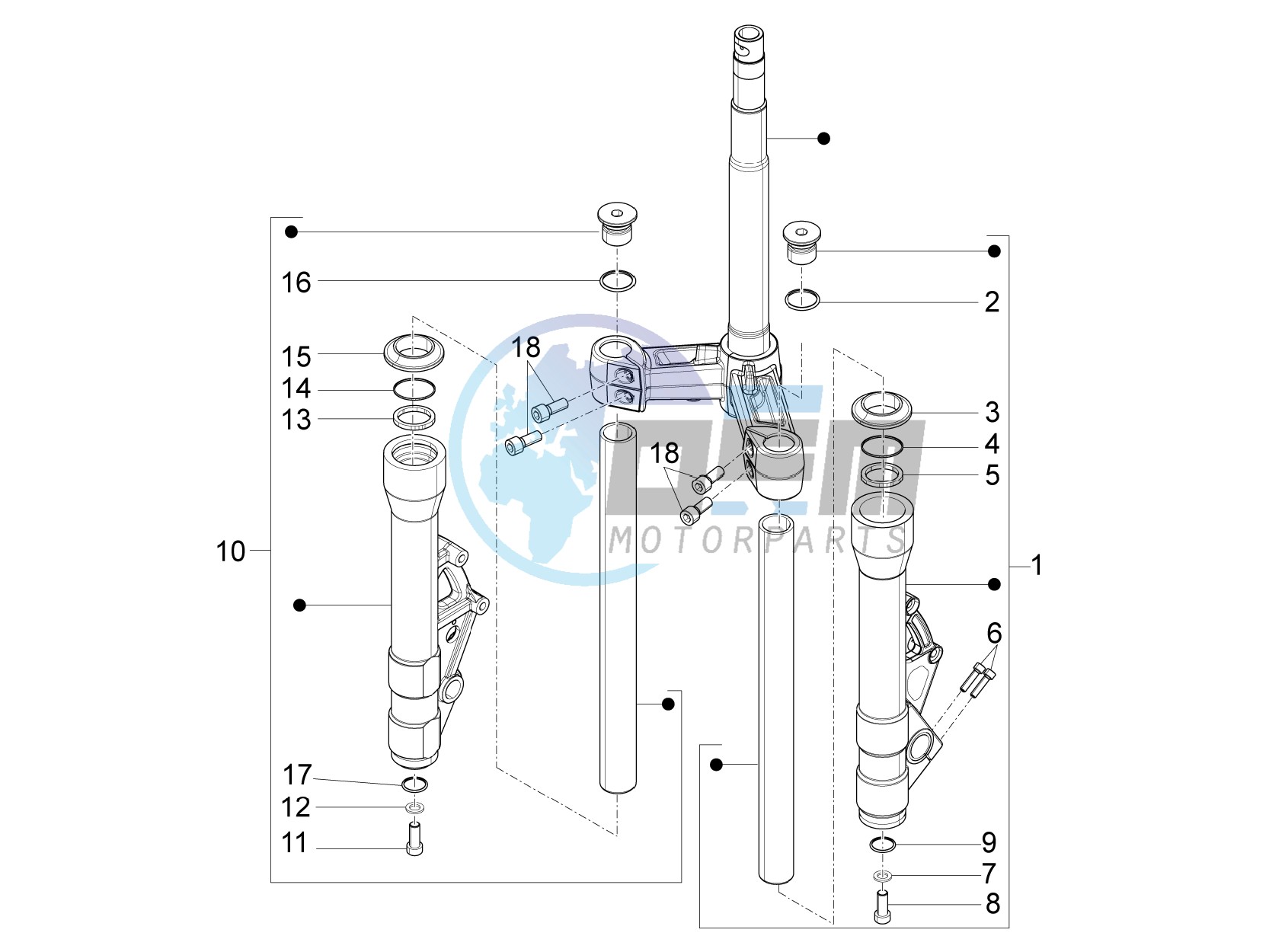 Fork's components (Kayaba)