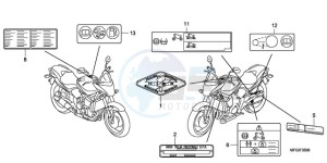 CB600F3A France - (F / CMF ST) drawing CAUTION LABEL