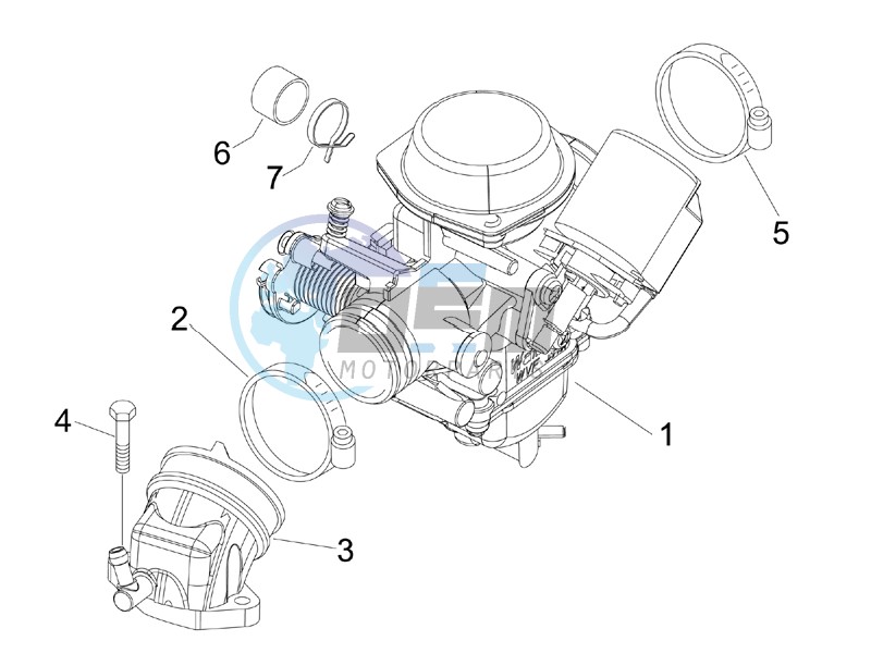 Carburettor assembly - Union pipe