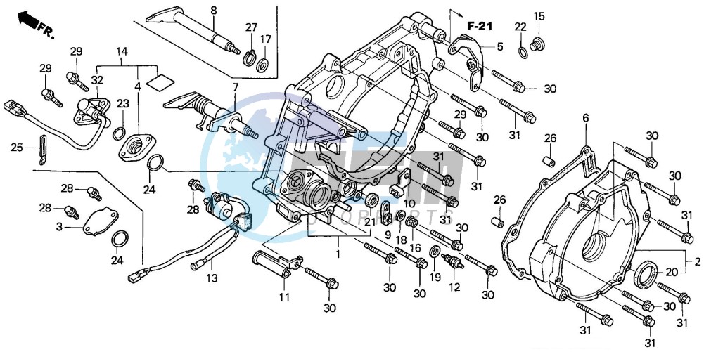 REAR CRANKCASE COVER