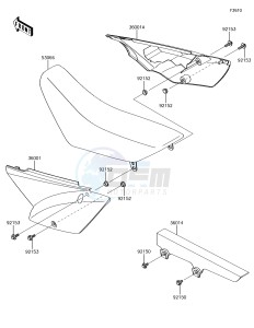 KLX110 KLX110CFF EU drawing Side Covers/Chain Cover