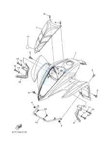 YFM350 YFM35RD RAPTOR 350 (1BSA 1BS9) drawing FRONT FENDER