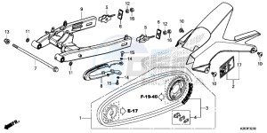 MSX125D MSX125 UK - (E) drawing SWINGARM