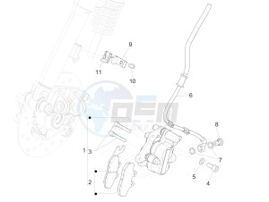 150 4T 3V ie Primavera (EMEA, LATAM) EQR) drawing Brakes pipes - Calipers