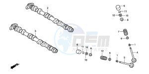 CBF600SA drawing CAMSHAFT/VALVE