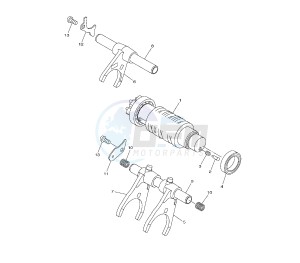 YZF R1 1000 drawing SHIFT CAM AND FORK