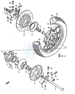 GSX1100 (T-X) drawing REAR WHEEL (GSX1100T, GSX1100X)