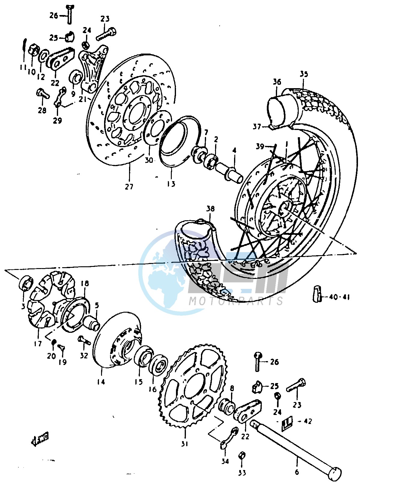 REAR WHEEL (GSX1100T, GSX1100X)