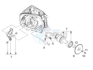 Fly 50 4t (25-30 kmh) drawing Camshaft - Rocking levers support unit