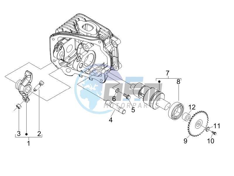 Camshaft - Rocking levers support unit