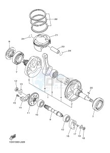 WR450F (1DXD 1DXB 1DXC 1DXE) drawing CRANKSHAFT & PISTON