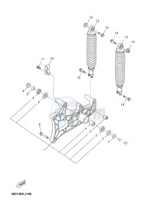 YP125R X-MAX125 X-MAX125 (2ABG) drawing REAR ARM & SUSPENSION