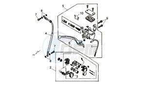 CELLO 50 drawing BRAKE LEVER / BRAKE CALIPER / BRAKE LINES