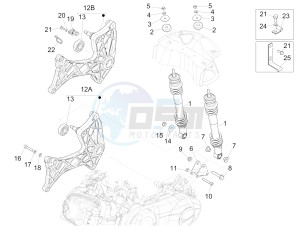 GTS 300 ie (EMEA, APAC) drawing Rear suspension - Shock absorber/s