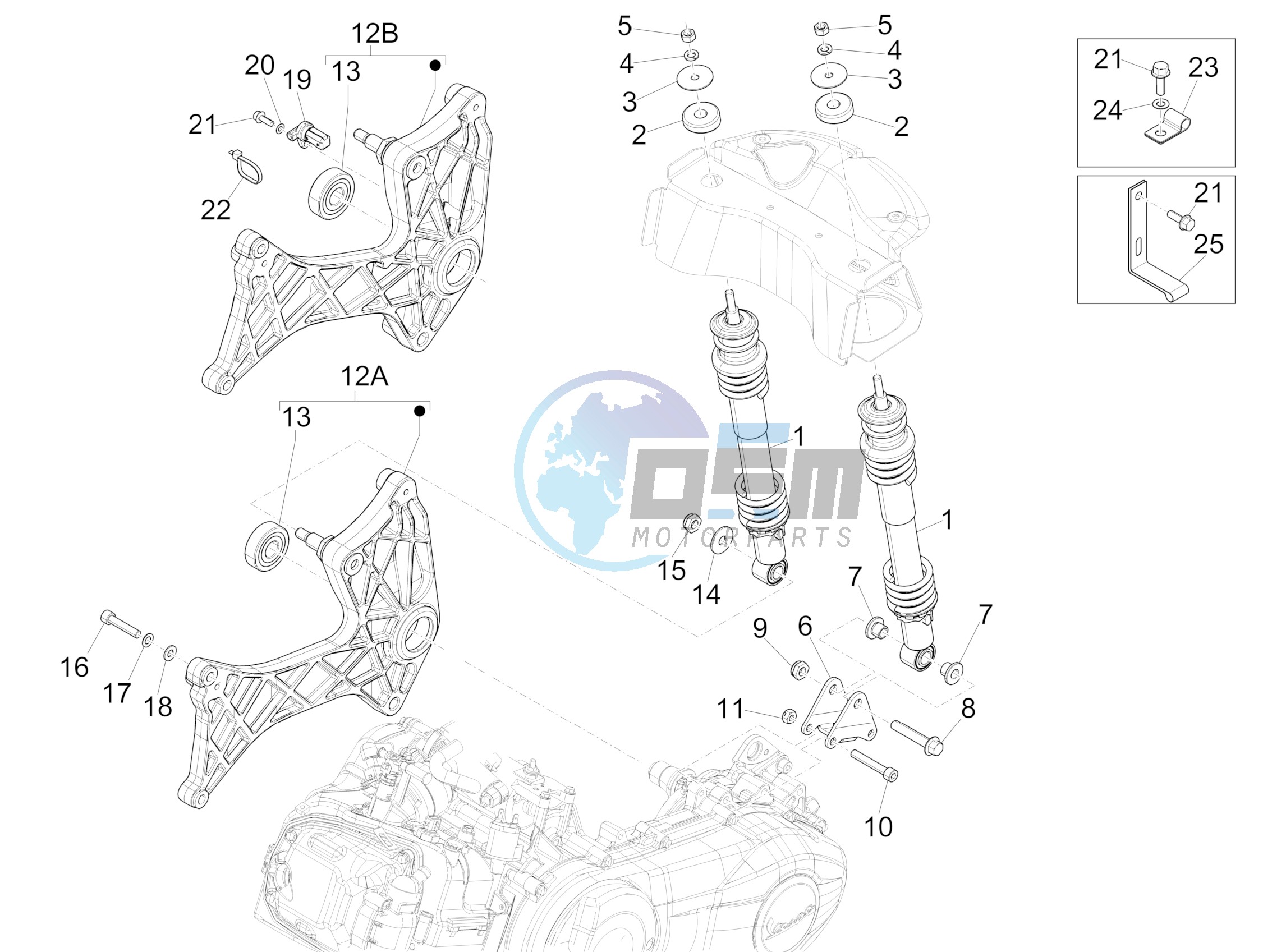 Rear suspension - Shock absorber/s