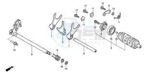 VTR1000F SUPER HAWK drawing GEARSHIFT DRUM