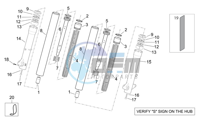 Showa front fork - Hubs sleeves