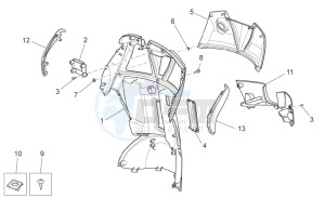 Scarabeo 125-200 Light carb. drawing Front body - Internal shield