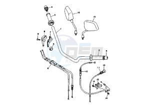 TDM 850 drawing STEERING HANDLE -CABLE