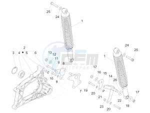 MP3 300 LT BUSINESS - SPORT ABS - ENJOY (EMEA) drawing Rear suspension - Shock absorber/s