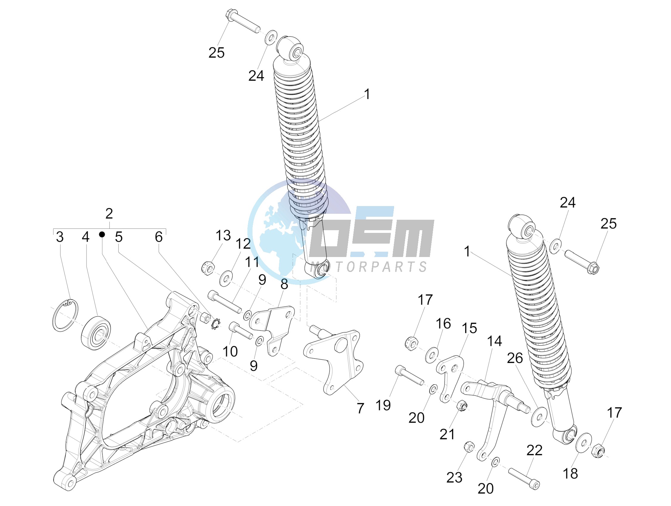 Rear suspension - Shock absorber/s