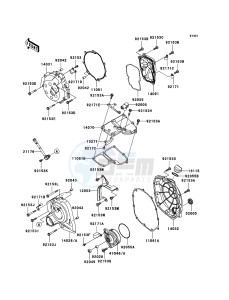 ZZR1400 ABS ZX1400B7F FR GB XX (EU ME A(FRICA) drawing Engine Cover(s)