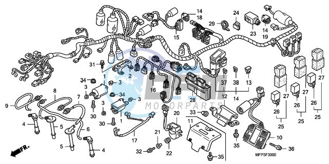 WIRE HARNESS/IGNITION COIL (CB1300/CB1300A)