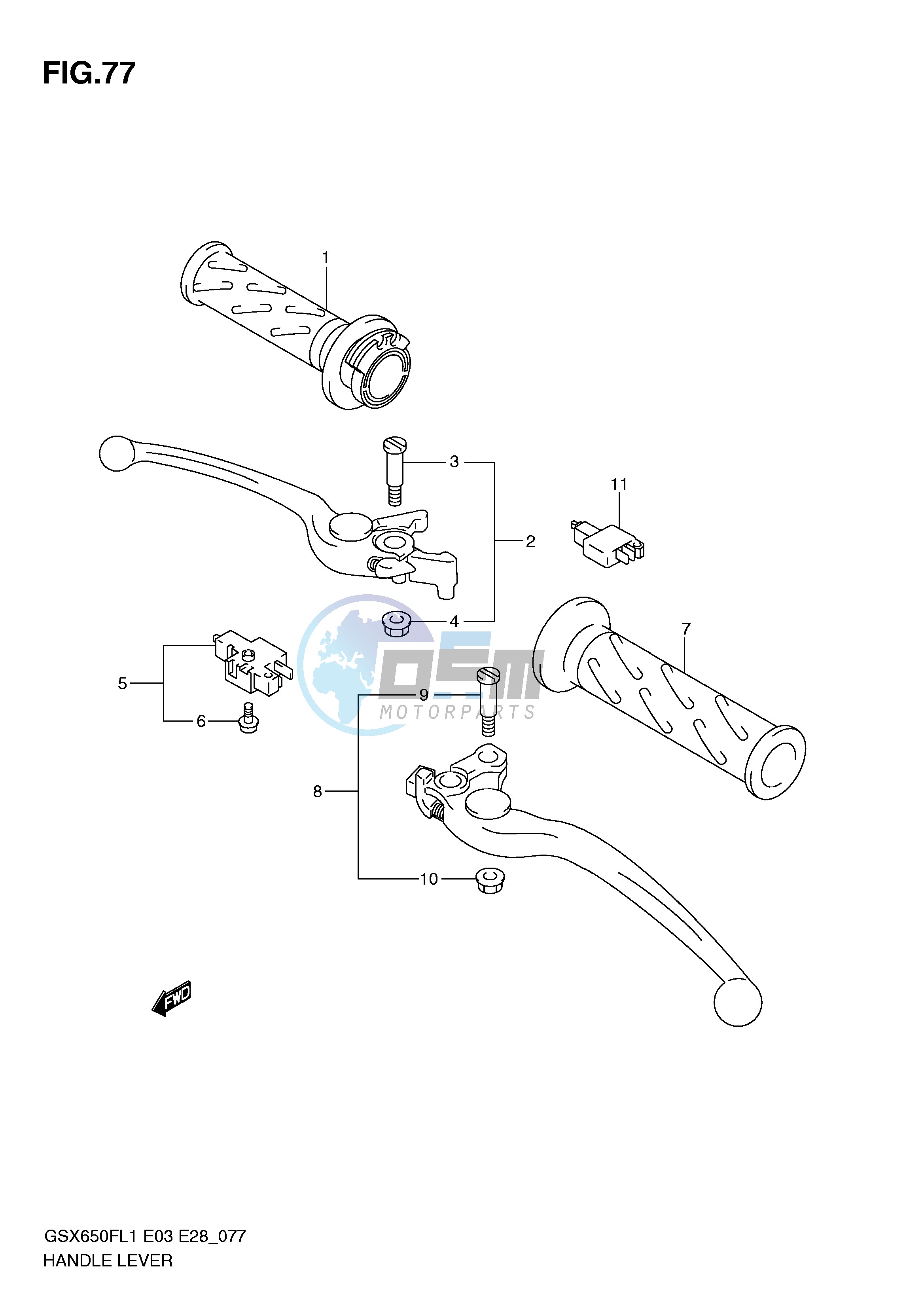 HANDLE LEVER (GSX650FL1 E28)