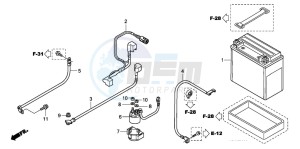 TRX420TE FOURTRAX ES drawing BATTERY