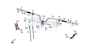 GTS 300i 2012 drawing HANDLEBAR / BRAKE LEVERS CPL  L/R