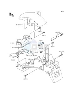 ZX 600 F [NINJA ZX-6R] (F1-F3) [NINJA ZX-6R] drawing FENDERS-- ZX600-F2_F3- -