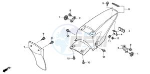 XR80R drawing REAR FENDER