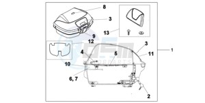 XL1000V9 Europe Direct - (ED) drawing TOP BOX 45L PEARL CONCOURS BLACK