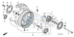 CB600FAA France - (F / ABS CMF) drawing REAR WHEEL