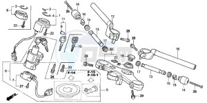 CBR600F drawing HANDLE PIPE/TOP BRIDGE